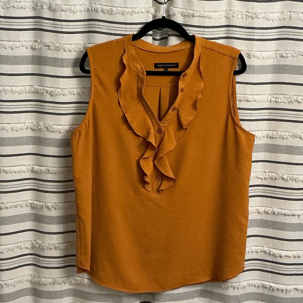 Elegant Ruffle Blouse in Mustard